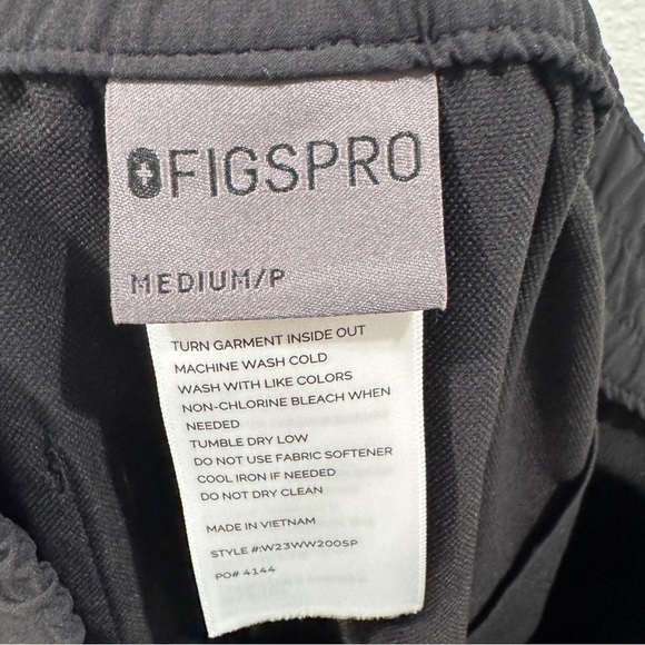 FigsPro Black Skinny Zip Fly Trouser Pants Size Medium - Picture 14 of 16